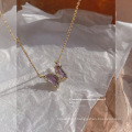 Shangjie Oem Joyas Fashion 18K Gold Batingy Jewelry Conjunto de joias femininas Conjunto de jóias de borboleta de cristal roxo de zircão